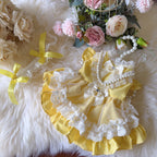 Amya - Yellow Gingham Lolita Pet Dress Pet Dress Amya