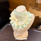 FOOTSTEP - Green Apple Triple Ruffle Pet Bib Pet Bibs FOOTSTEP