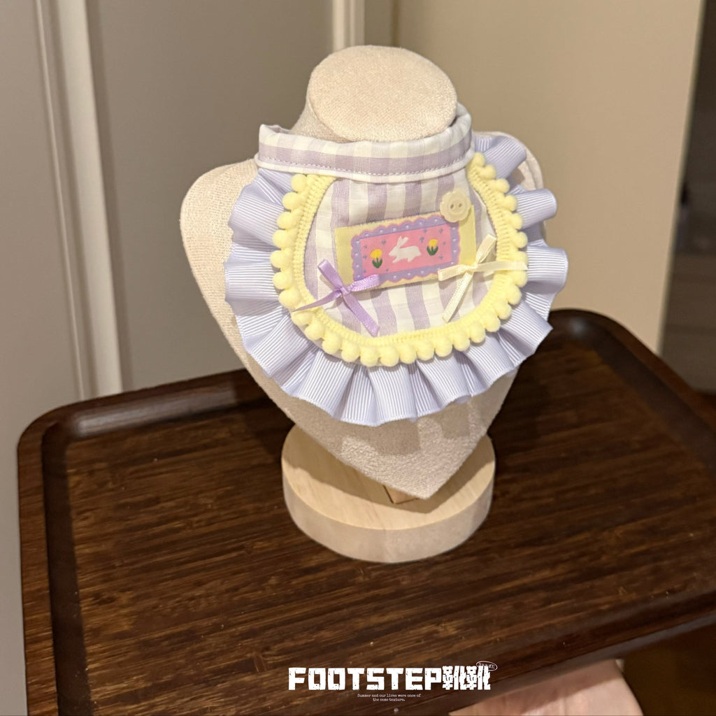 FOOTSTEP - Purple Sweet Potato Double Ruffle Pet Bib Pet Bibs FOOTSTEP