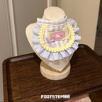 FOOTSTEP - Purple Sweet Potato Double Ruffle Pet Bib Pet Bibs FOOTSTEP