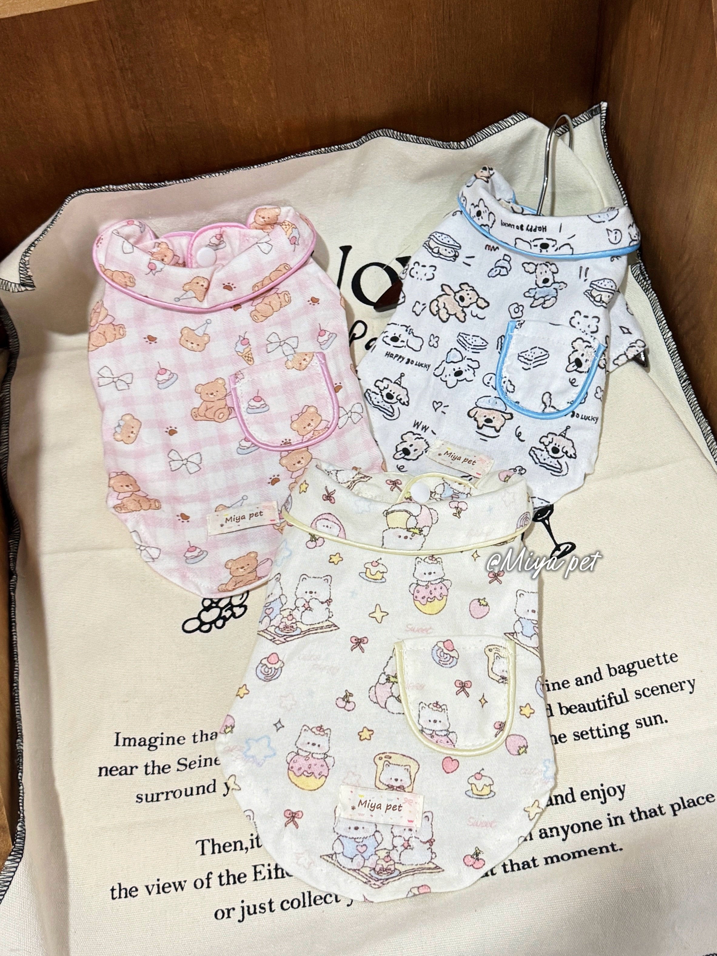 Cute Animal Print Pet Pajama Shirt for Small Dogs & Cats Pet Top Miya