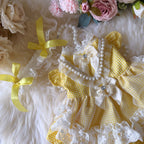 Amya - Yellow Gingham Lolita Pet Dress Pet Dress Amya