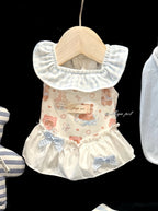 Bear Print Gingham Collar Pet Dress for Small Dogs & Cats Pet Dress Miya