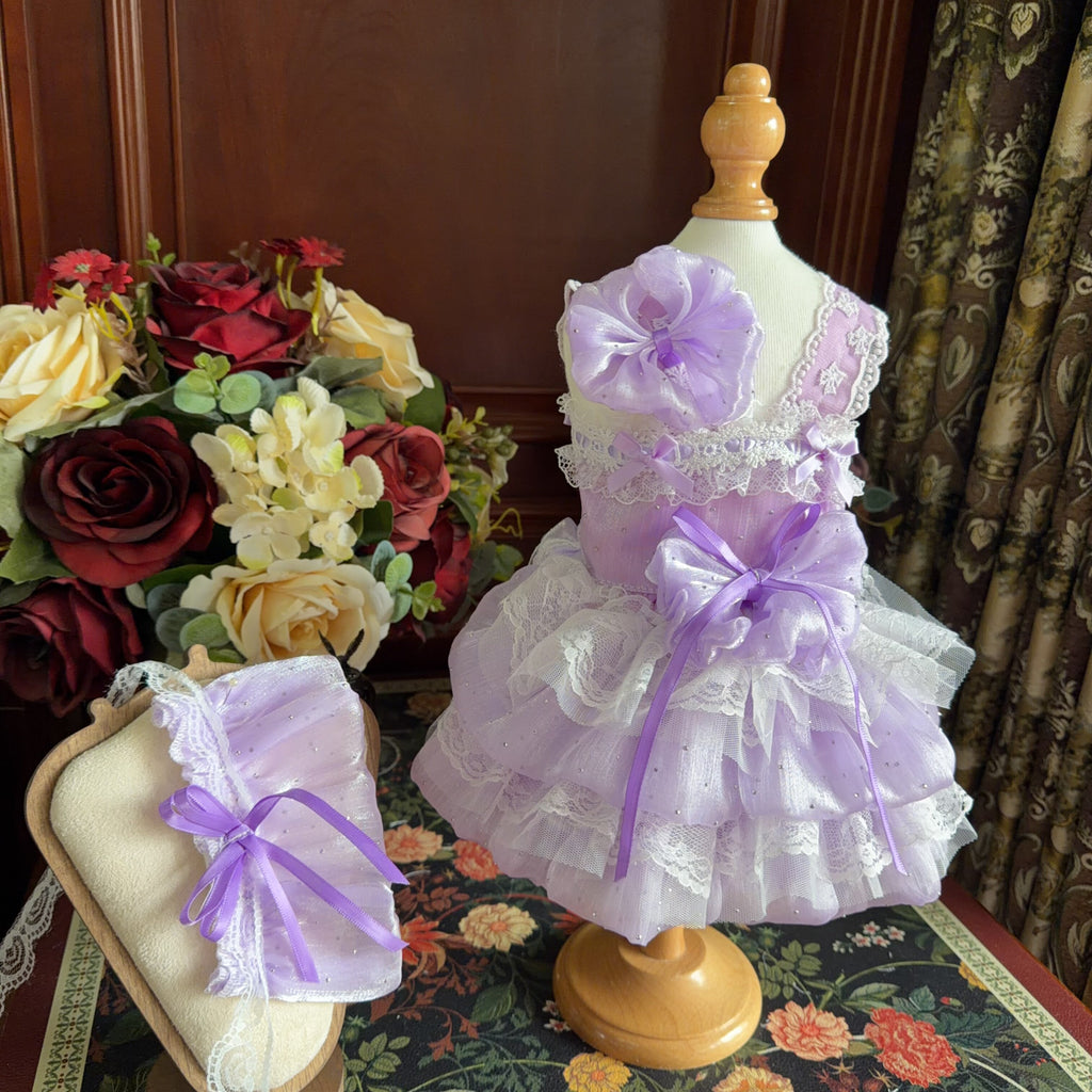 Amya - Lavender Sparkle Lolita Pet Dress Pet Dress Amya