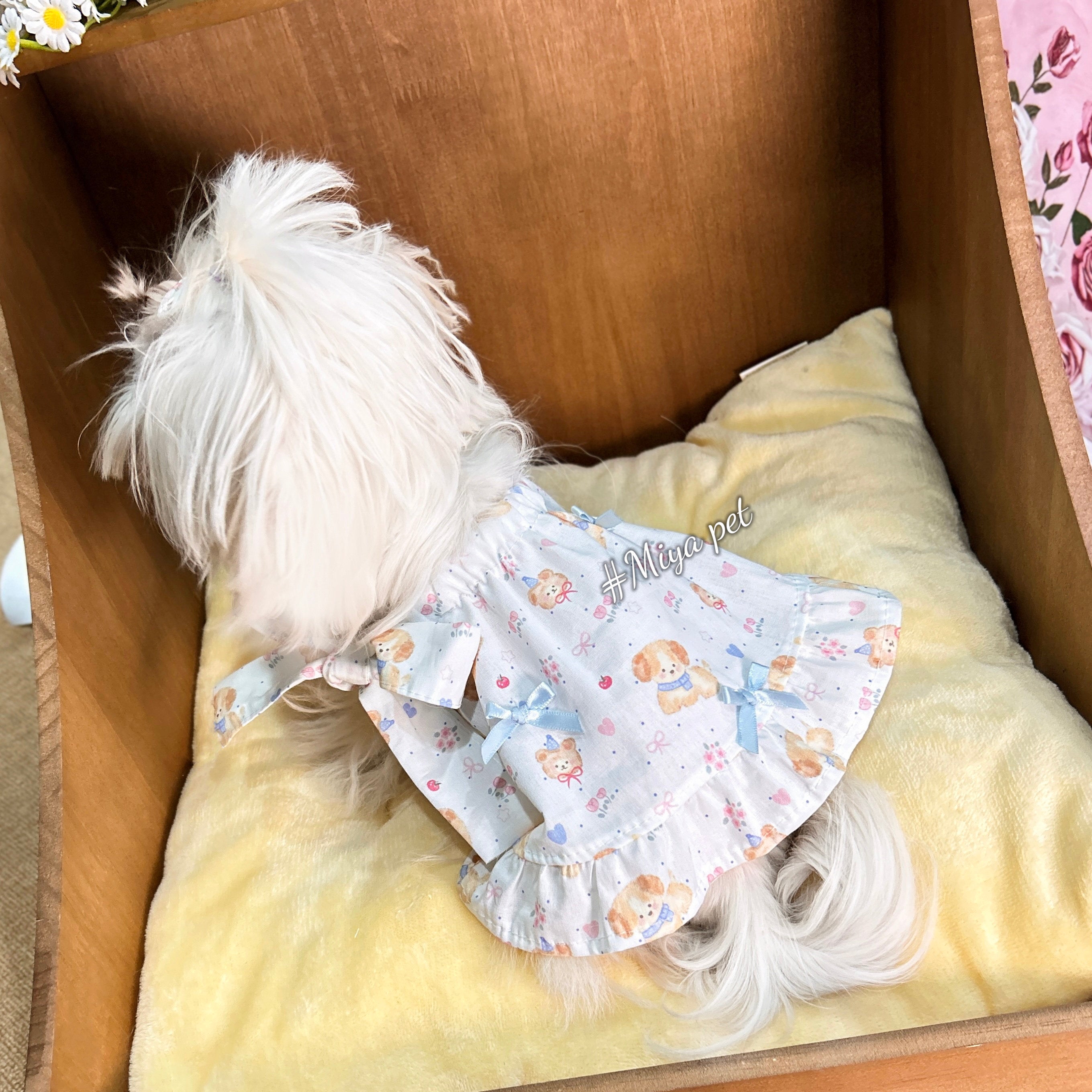 Korean Style Large Bow Halter Cotton Pet Dress for Small Dogs & Cats Pet Dress Miya
