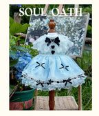 Alice in Wonderland Luxury Dog Dress Set | Princess Gown with Crown & Bonnet for Small Dogs Pet Dress SOUL OATH