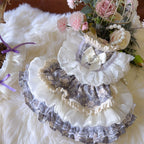 Amya - Grey Floral Lolita Pet Dress Pet Dress Amya