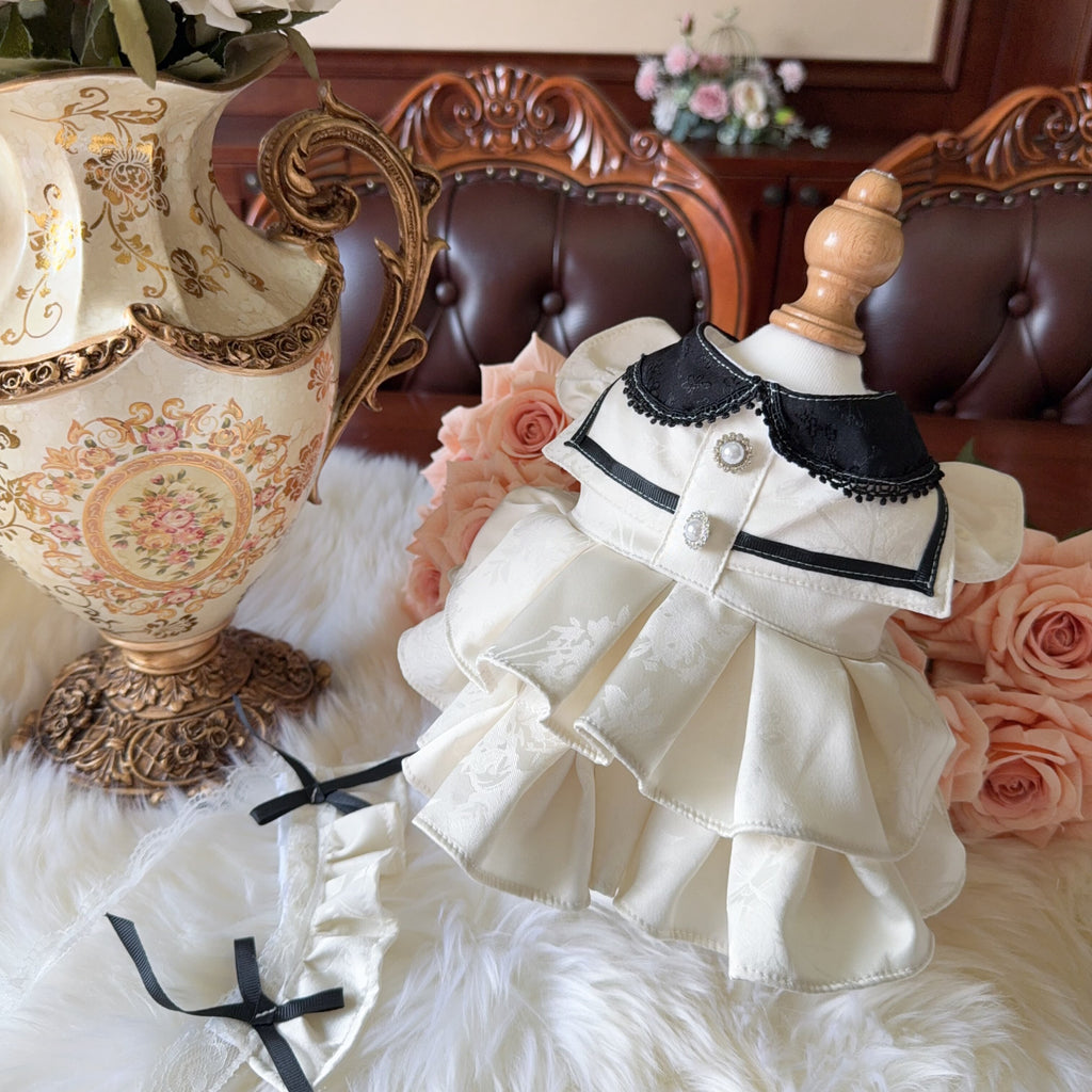 Amya - Ivory Collar Lolita Pet Dress Pet Dress Amya