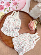 Floral Bubble Hem Cotton Camisole Pet Dress for Small Dogs & Cats Pet Dress Miya