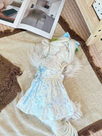 Blue Floral Ribbon Bow Pet Dress for Small Dogs & Cats Pet Dress Miya
