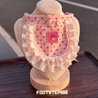 FOOTSTEP - Cheese Stick Heart Print Pet Bib Pet Bibs FOOTSTEP