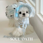 Alice in Wonderland Luxury Dog Dress Set | Princess Gown with Crown & Bonnet for Small Dogs Pet Dress SOUL OATH