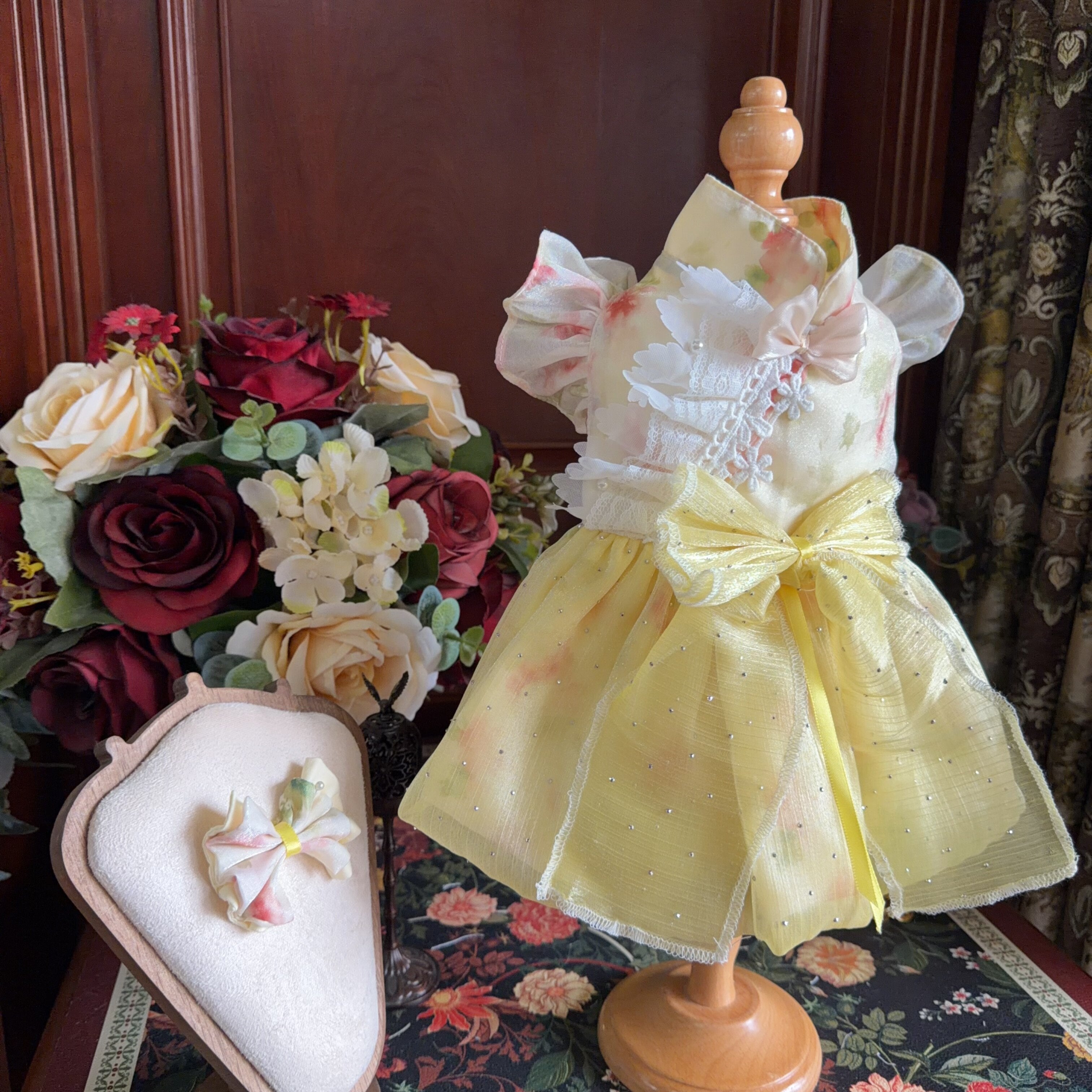 Amya - Sparkle Floral Lolita Pet Dress Pet Dress Amya