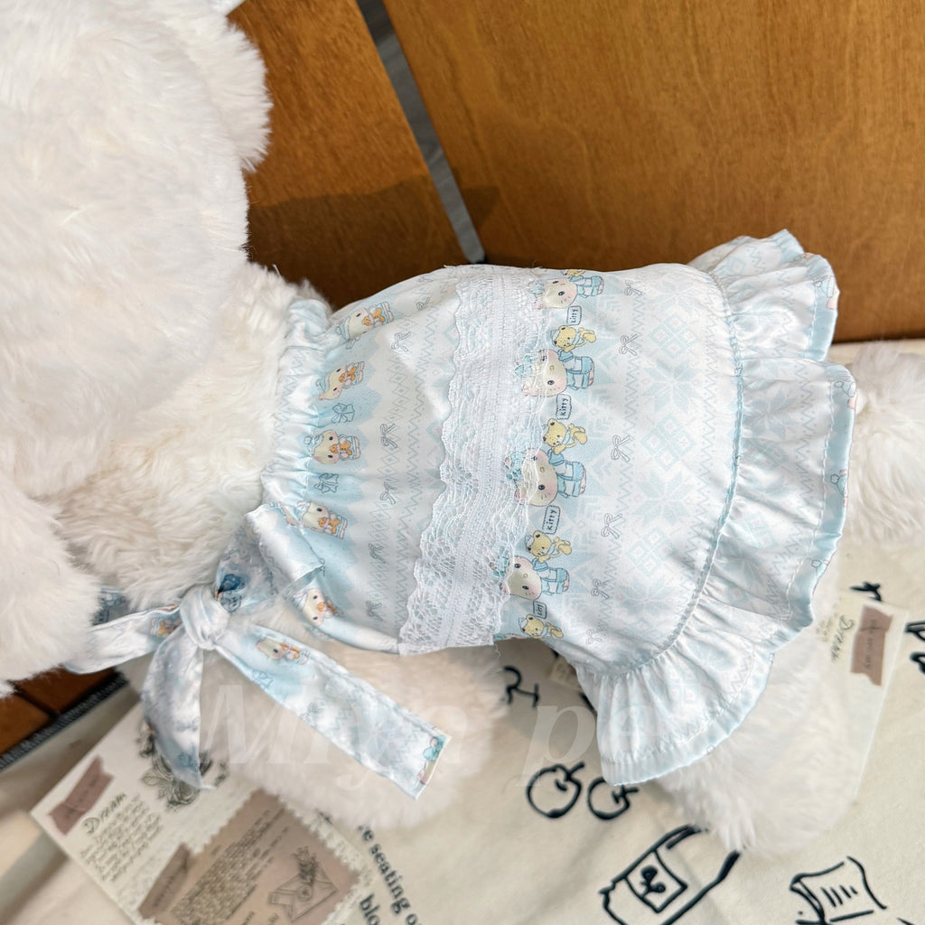 Ice Blue Satin Halter Pet Dress Pet Dress Miya