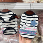 Striped Denim Patch Pet Tank Top for Small Dogs & Cats Pet Top Miya