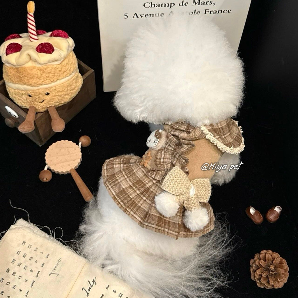 Earth Tone Peter Pan Collar Pet Dress Pet Dress Miya