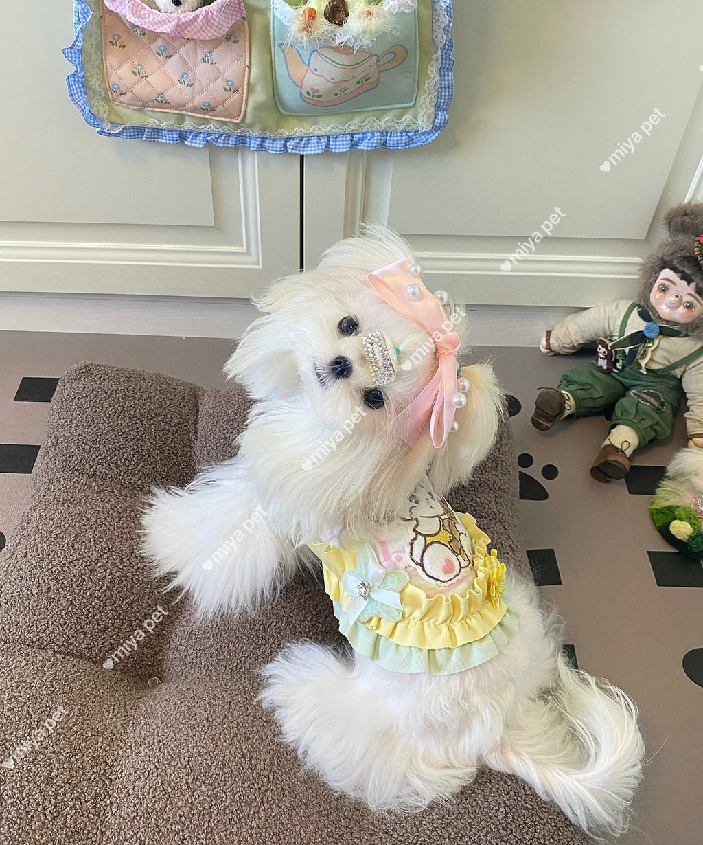 Pastel Cartoon Ruffle Camisole Pet Dress Pet Dress Miya