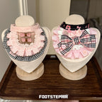 FOOTSTEP - Pink Plaid Pet Bib Pet Bibs FOOTSTEP