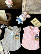 Striped Bunny Patch Pet Shirt Pet Top Miya