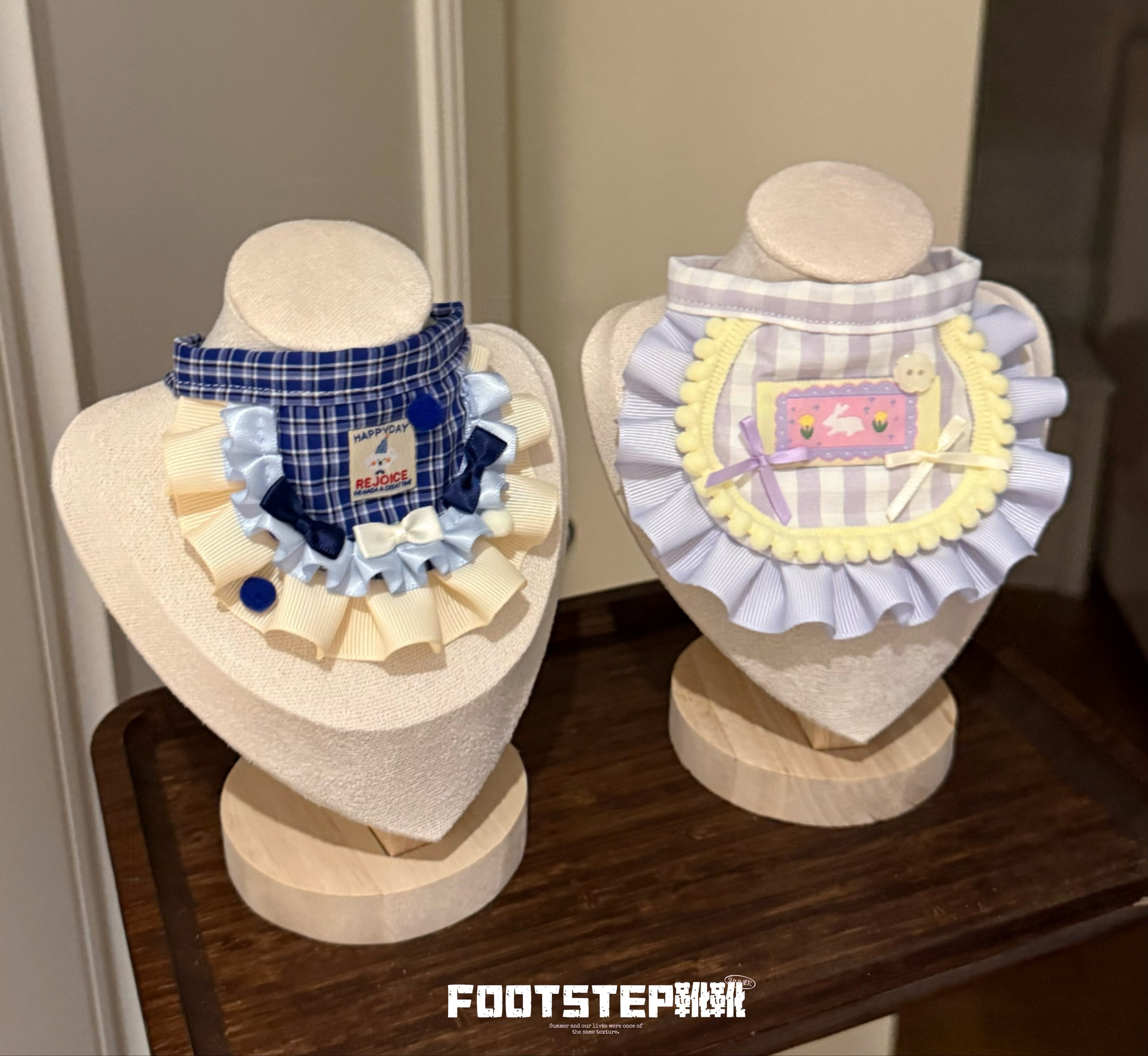 FOOTSTEP - Purple Sweet Potato Double Ruffle Pet Bib Pet Bibs FOOTSTEP