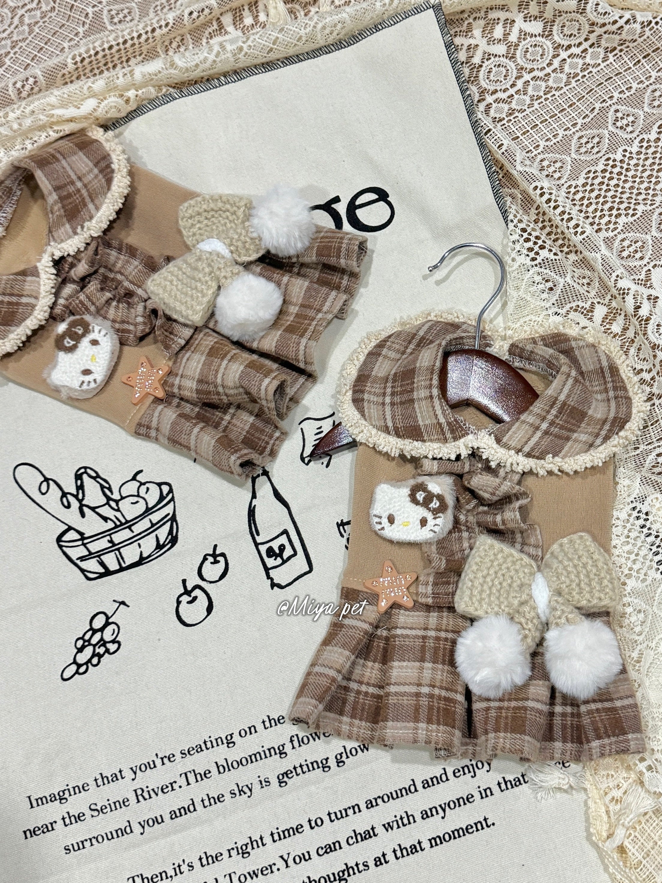 Earth Tone Peter Pan Collar Pet Dress Pet Dress Miya