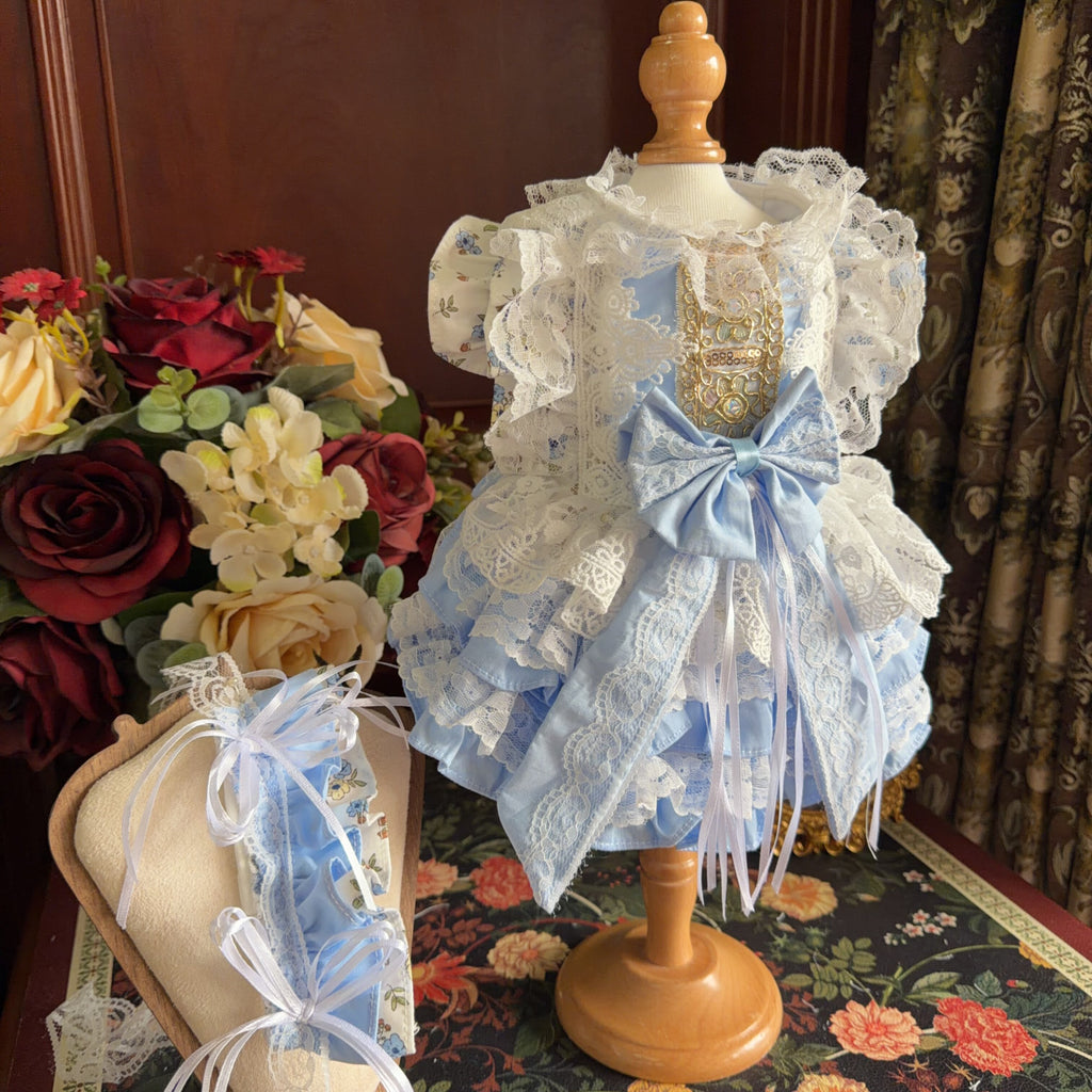 Amya - Blue Bow Lolita Pet Dress Pet Dress Amya
