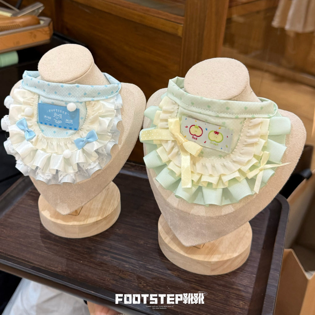 FOOTSTEP - Green Apple Triple Ruffle Pet Bib Pet Bibs FOOTSTEP