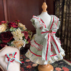 Amya - Mint Red Trim Lolita Pet Dress Pet Dress Amya