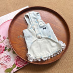 Bear Print Cotton Overall Pet Dress with Front Buttons for Small Dogs & Cats Pet Dress Miya
