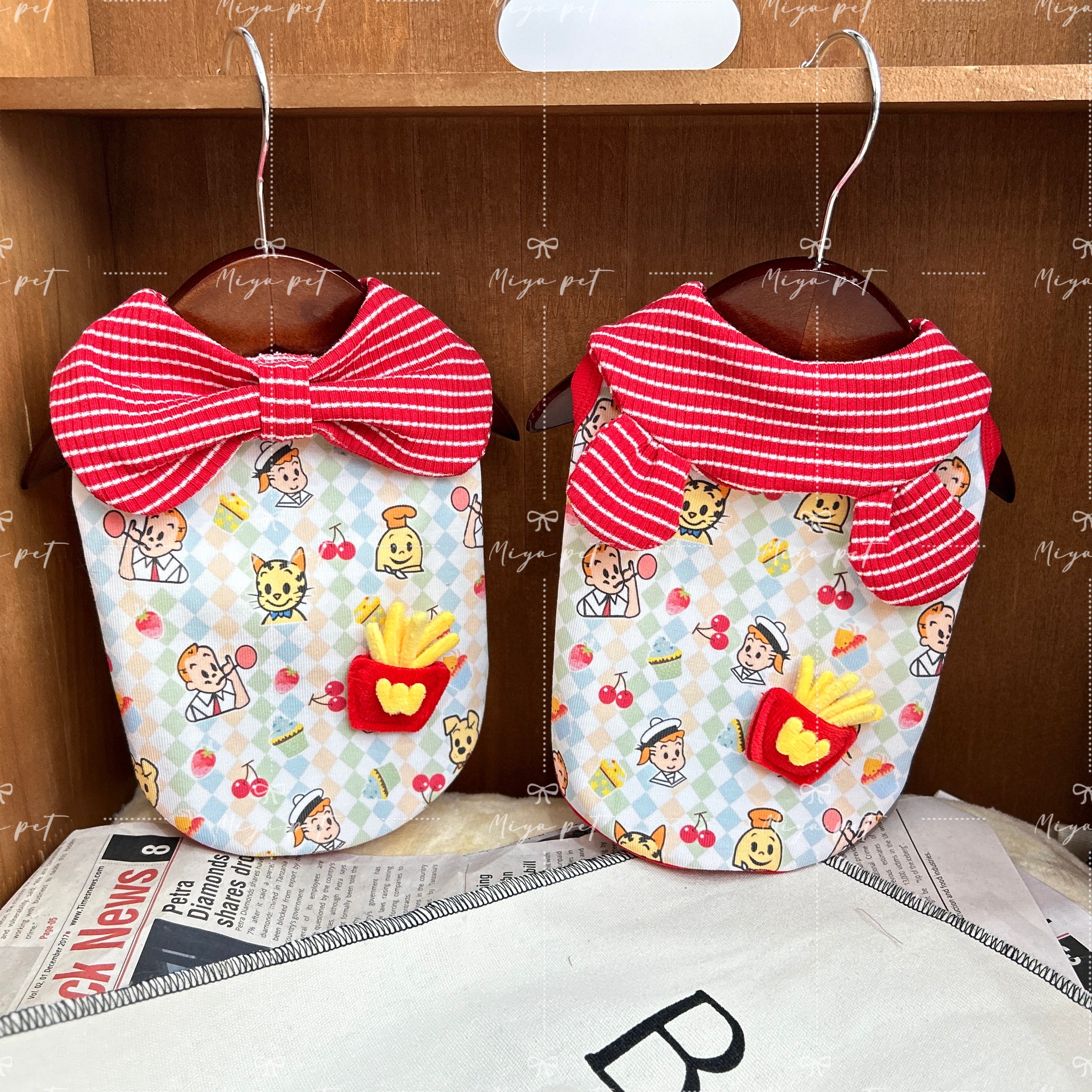 3D Fries Accent Pet Tank Top for Small Dogs & Cats Pet Top Miya