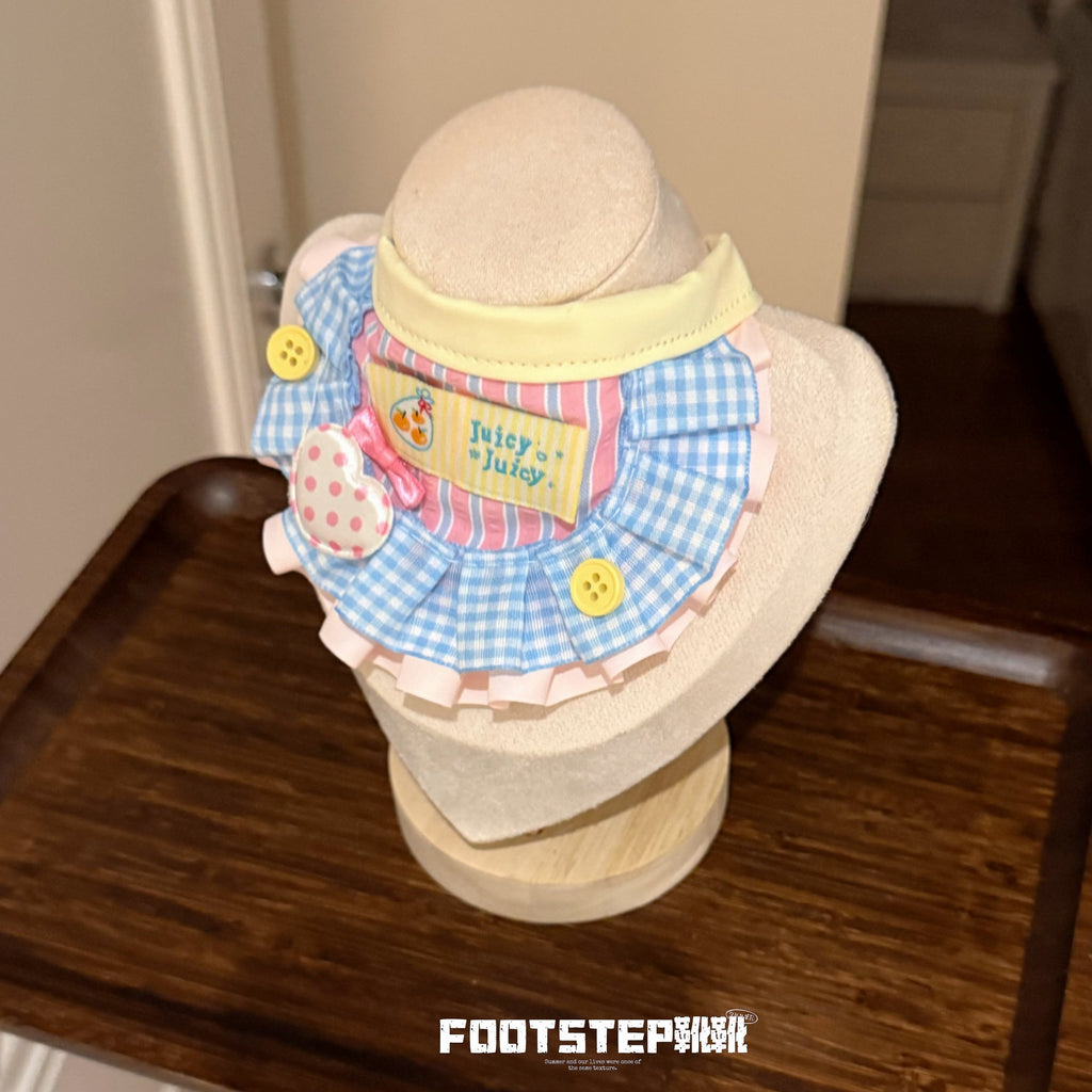 FOOTSTEP - Orange Soda Print Ruffle Pet Bib Pet Bibs FOOTSTEP
