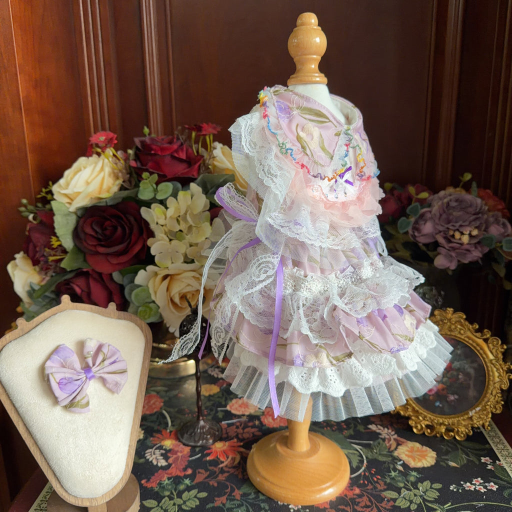 Amya - Purple Ribbon Lolita Pet Dress Pet Dress Amya