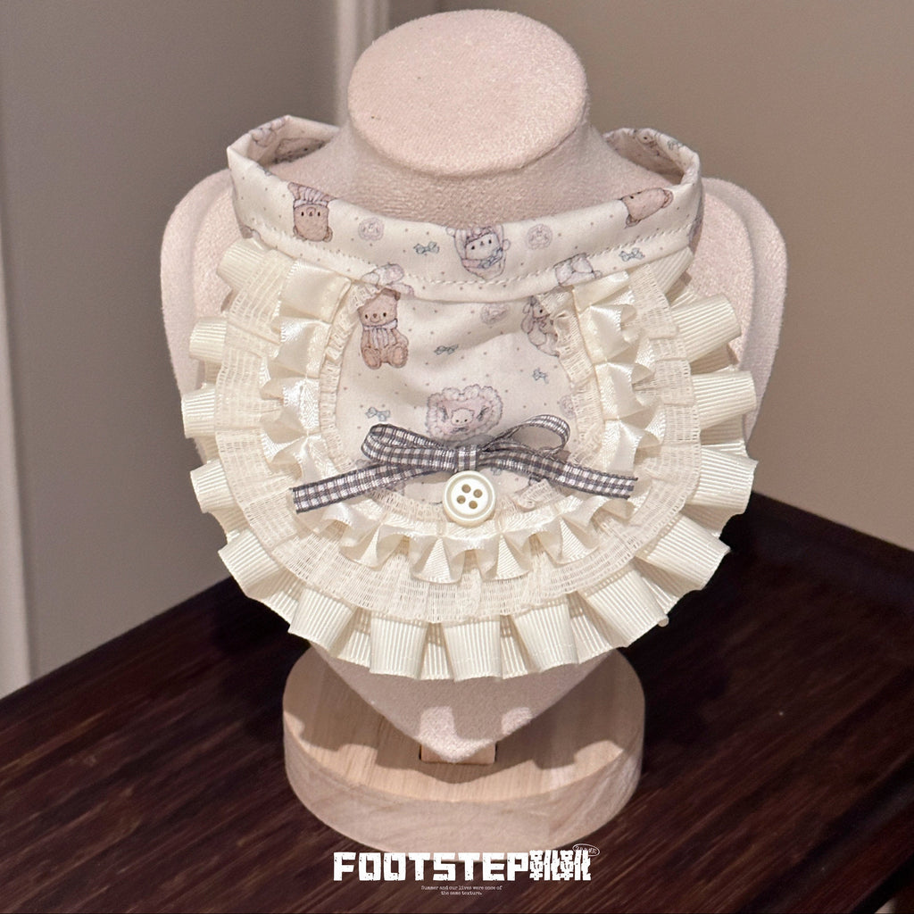 FOOTSTEP - Little Milk Bottle Cartoon Double Ruffle Pet Bib Pet Bibs FOOTSTEP