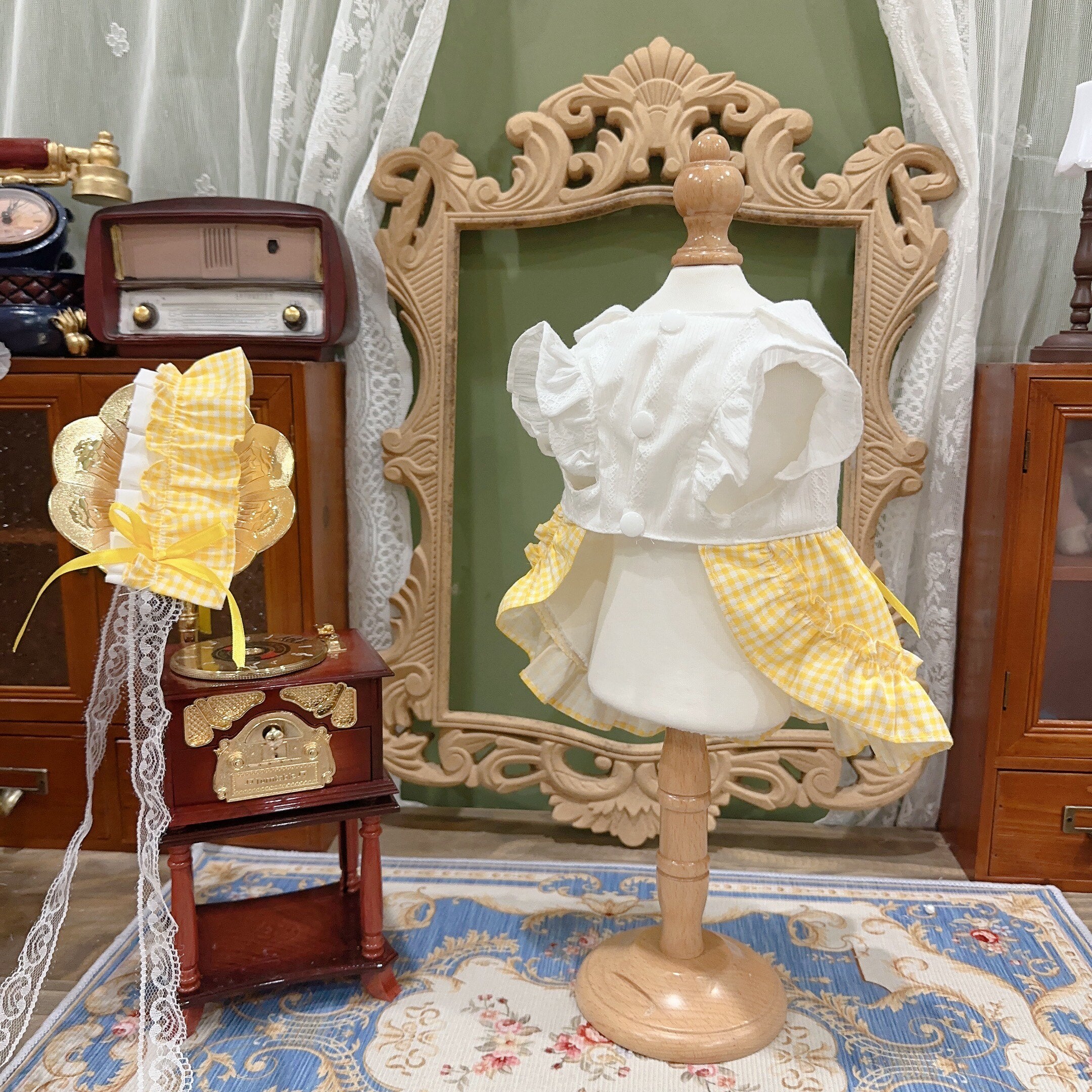 Amya - Gingham Duck & Pineapple Pet Dress Pet Dress Amya