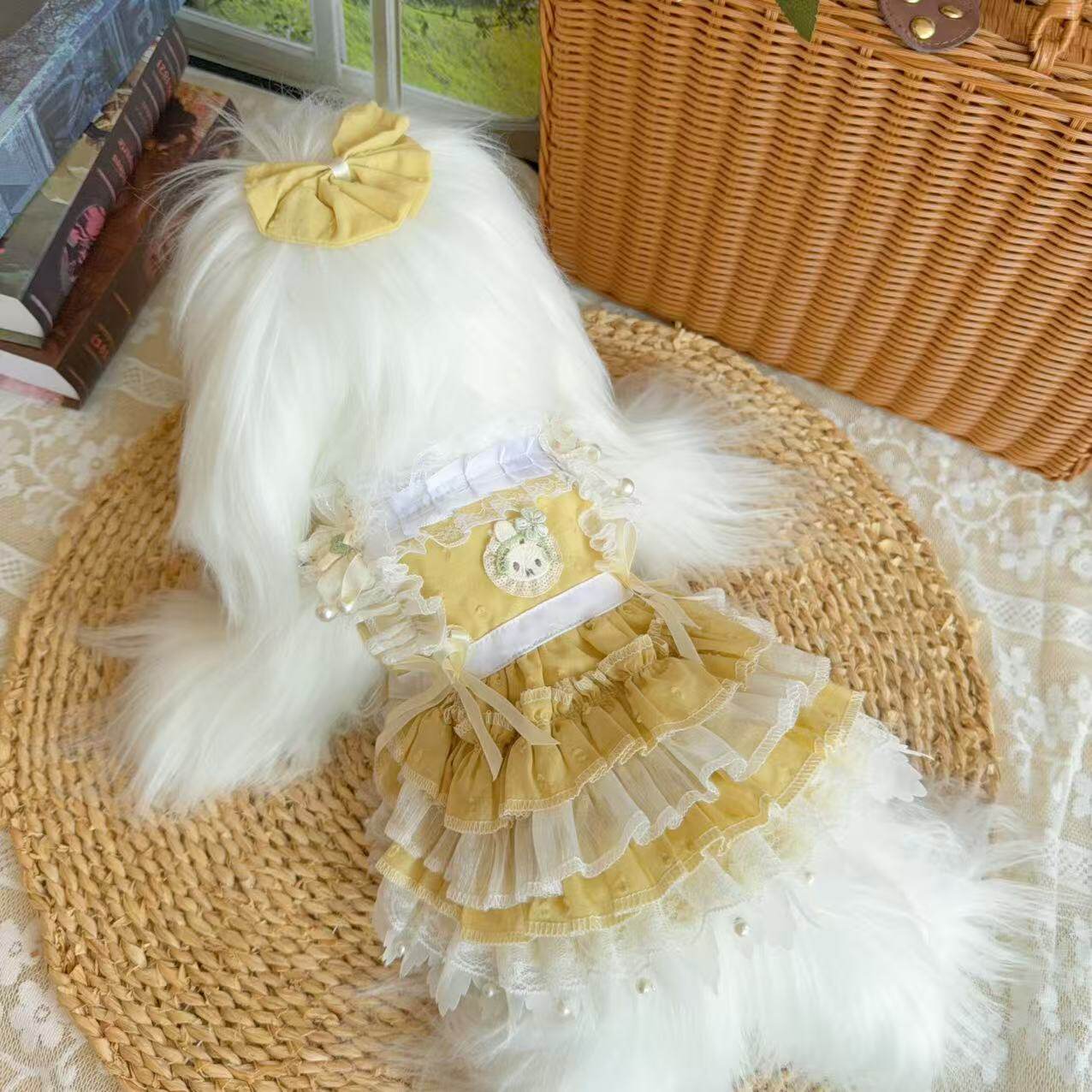 Amya - Yellow Cottagecore Lolita Pet Dress Pet Dress Amya