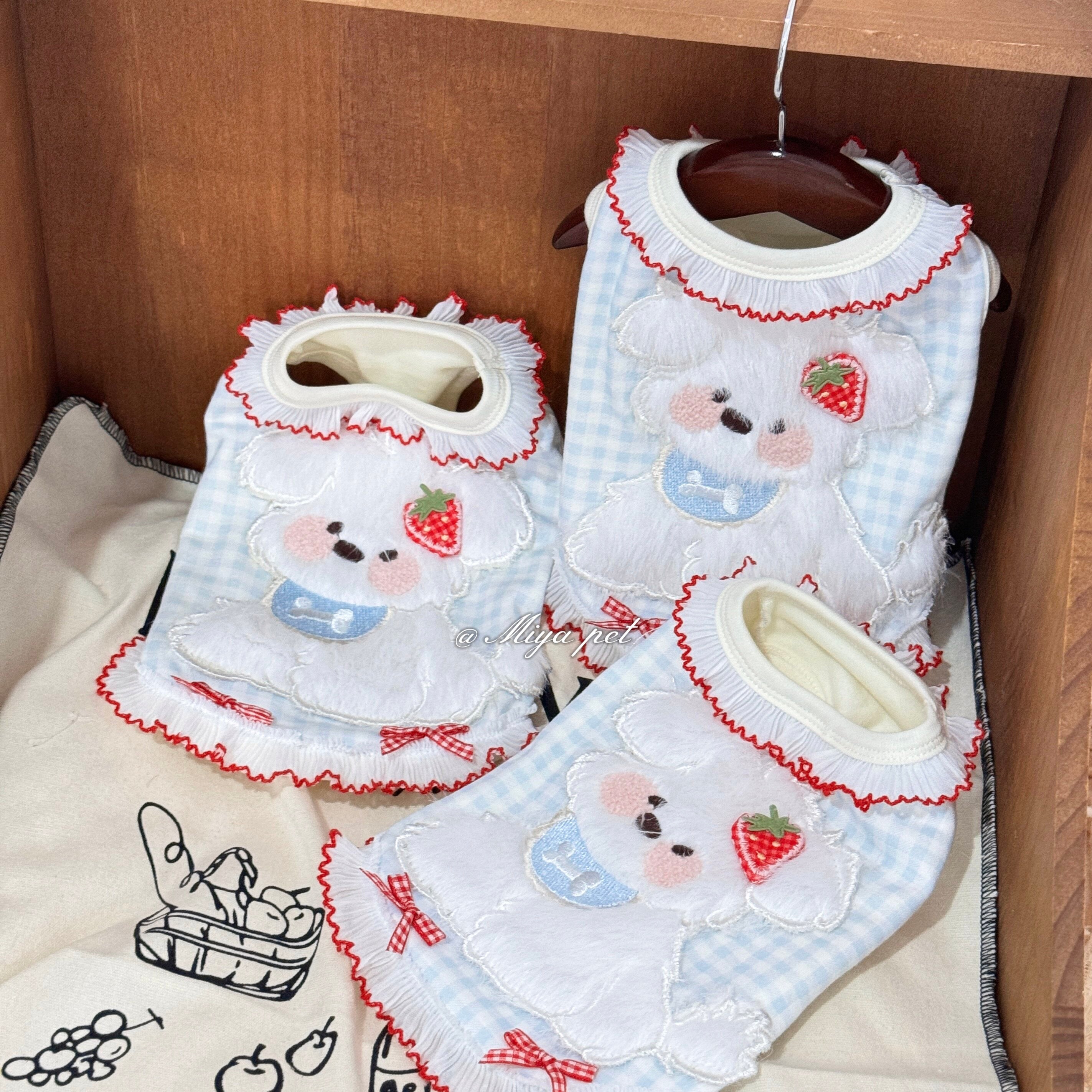 Fuzzy Puppy Gingham Pet Tank Top for Small Dogs & Cats Pet Top Miya