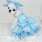 Cinderella Princess Dog Dress | Fairy Tale Sequin Tulle Pet Gown for Small Dogs Pet Dress SOUL OATH