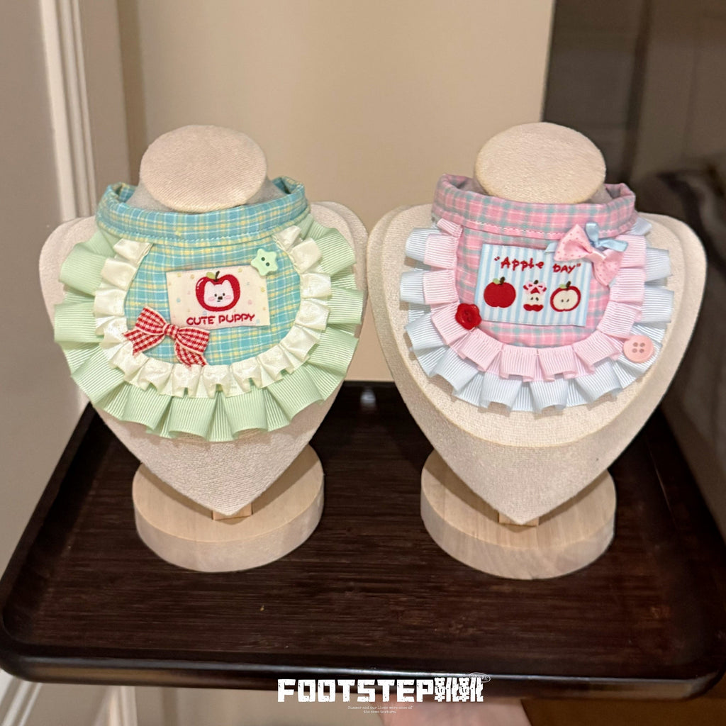 FOOTSTEP - Lucky Apple Double Ruffle Pet Bib Pet Bibs FOOTSTEP