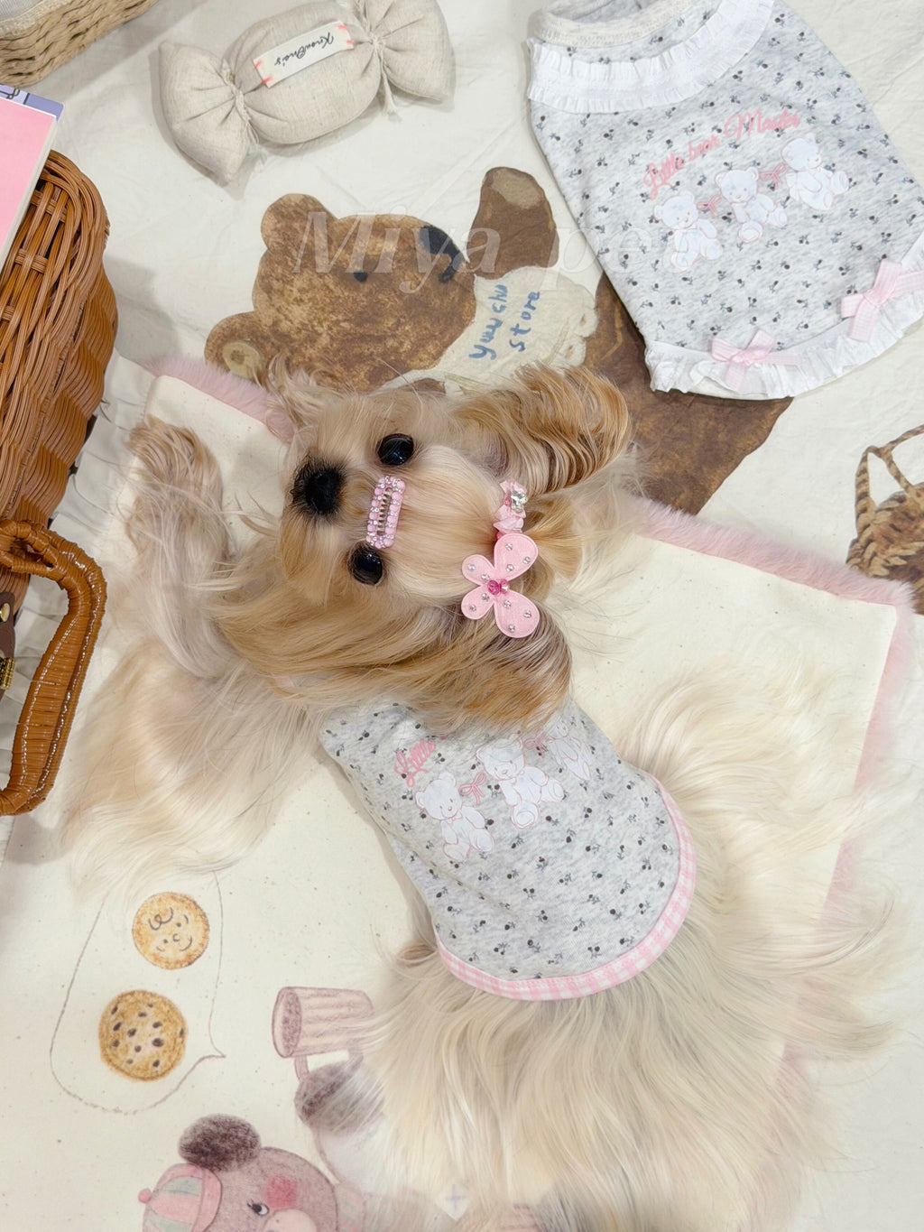 Korean Floral Cotton Pet Outfit Pet Dress Miya