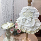 Amya - Cream Polka Dot Peter Pan Lolita Pet Dress Pet Dress Amya