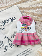 Fleece Lined Plaid Collar Pet Dress for Small Dogs & Cats Pet Dress Miya