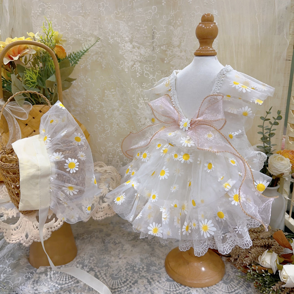 Amya - White Daisy Lolita Pet Dress Pet Dress Amya