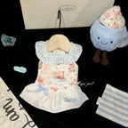 Bear Print Gingham Collar Pet Dress for Small Dogs & Cats Pet Dress Miya
