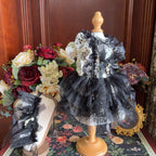 Amya - Noir Lace Gothic Pet Dress Pet Dress Amya