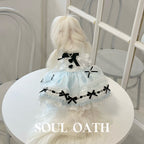 Alice in Wonderland Luxury Dog Dress Set | Princess Gown with Crown & Bonnet for Small Dogs Pet Dress SOUL OATH