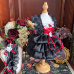 Amya - Red Ribbon Gothic Pet Dress Pet Dress Amya