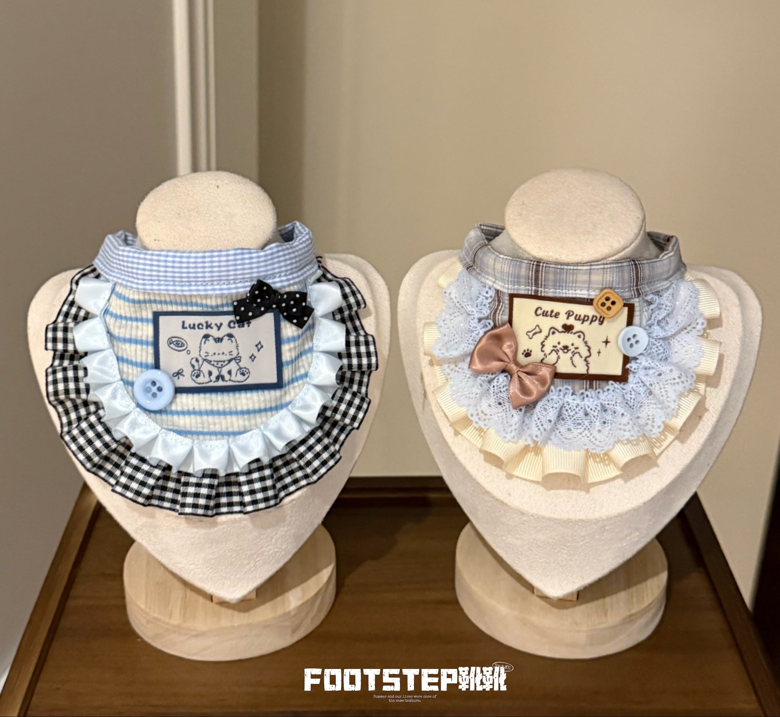 FOOTSTEP - Naughty Bear Double Ruffle Pet Bib Pet Bibs FOOTSTEP