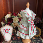 Amya - Mint Red Trim Lolita Pet Dress Pet Dress Amya