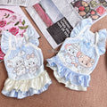 Cartoon Print Camisole Pet Dress Milk Blue Pet Dress Miya
