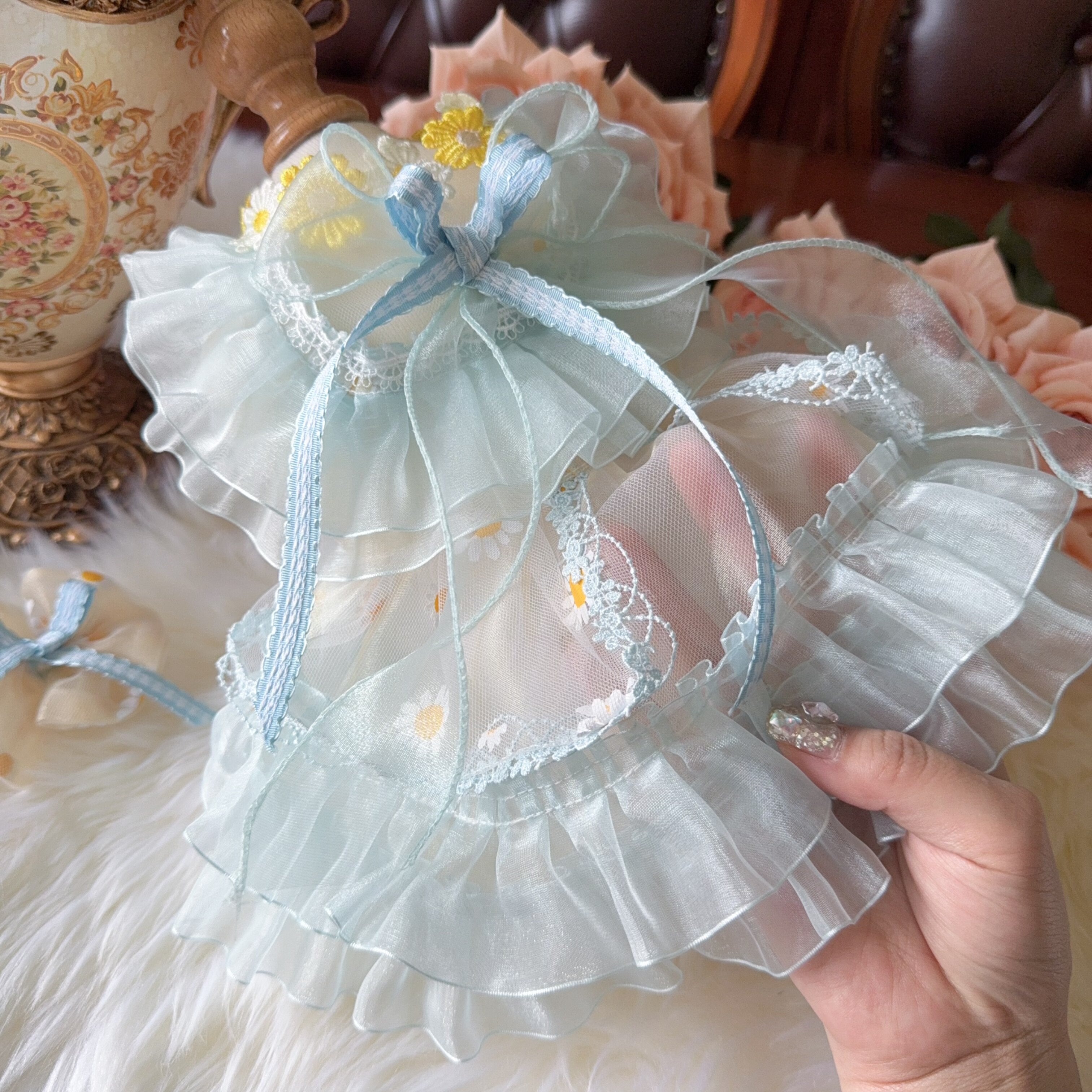 Amya - Mint Daisy Lolita Pet Dress Pet Dress Amya